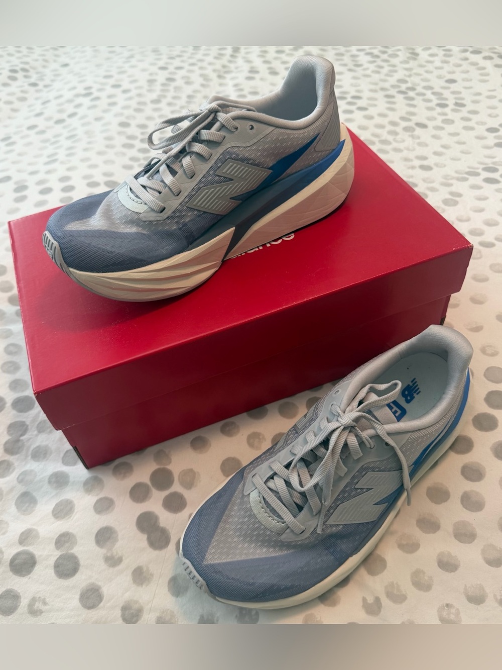 New Balance FuelCell Rebel v5 Women’s Running Shoe - NB Exclusive Grey/Blue - Picture 4 of 15